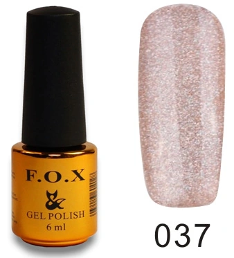 Гель-лак FOX Gel Polish Gold Pigment №037 бежево-сріблястий з голографічним мікроблиском 6 мл