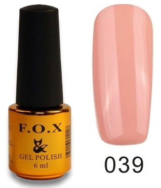 Гель-лак FOX Gel Polish Gold Pigment №039 тілесно-бежевий, емаль 6 мл