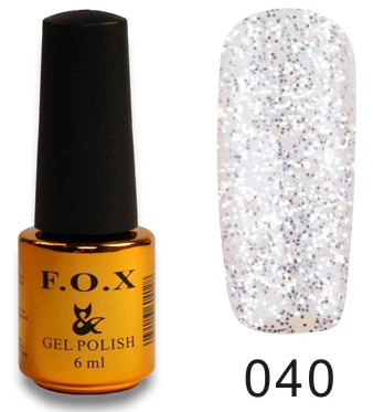 Гель-лак FOX Gel Polish Gold Pigment №040 сріблясті блискітки 6 мл