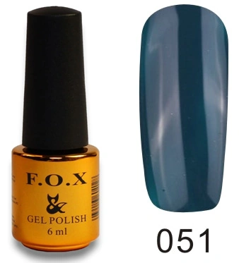 Гель-лак FOX Gel Polish Gold Pigment №051 синьо-сірий, емаль 6 мл