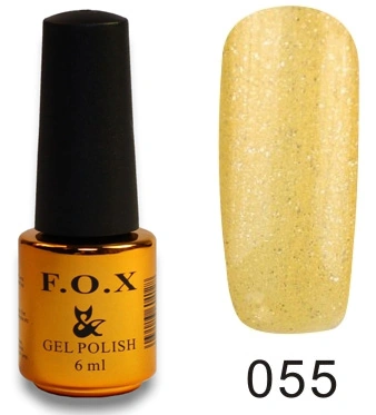 Гель-лак FOX Gel Polish Gold Pigment №055 жовтий, з блискітками 6 мл