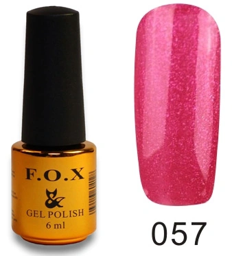 Гель-лак FOX Gel Polish Gold Pigment №057 малиновий з перламутровим мікроблиском 6 мл