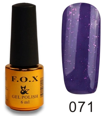 Гель-лак FOX Gel Polish Gold Pigment №071 синьо-фіолетовий з рожевими блискітками 6 мл