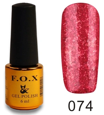 Гель-лак FOX Gel Polish Gold Pigment №074 щільні червоні блискітки 6 мл