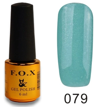Гель-лак FOX Gel Polish Gold Pigment №079 м`ятно-бірюзовий, з перламутровим мікроблиском 6 мл
