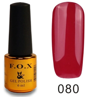 Гель-лак FOX Gel Polish Gold Pigment №080 бордово-червоний, емаль 6 мл