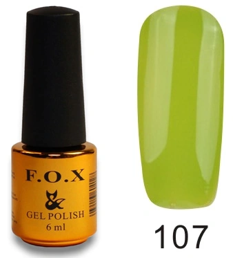 Гель-лак FOX Gel Polish Gold Pigment №107 яблучно-зелений, емаль 6 мл