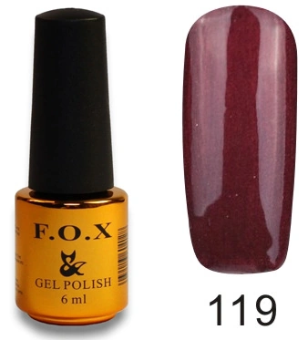 Гель-лак FOX Gel Polish Gold Pigment №119 бордово-коричневий, перламутровий 6 мл