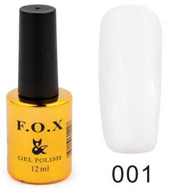 Гель-лак FOX Gel Polish Gold Pigment №001 класичний білий, емаль 12 мл