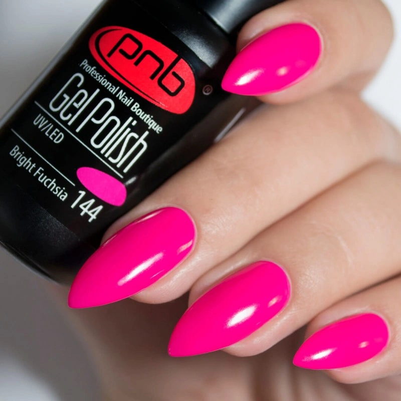 Гель-лак PNB №144 Bright Fuchsia фуксія, емаль 8 мл