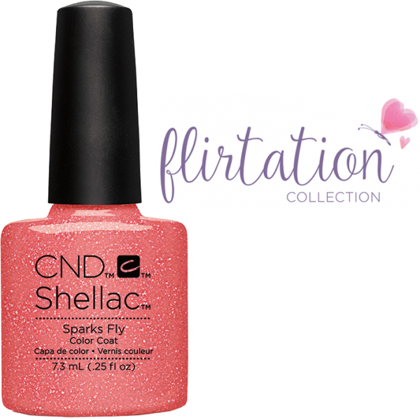 Гель-лак CND Shellac Sparks Fly блискучий корал 7,3 мл