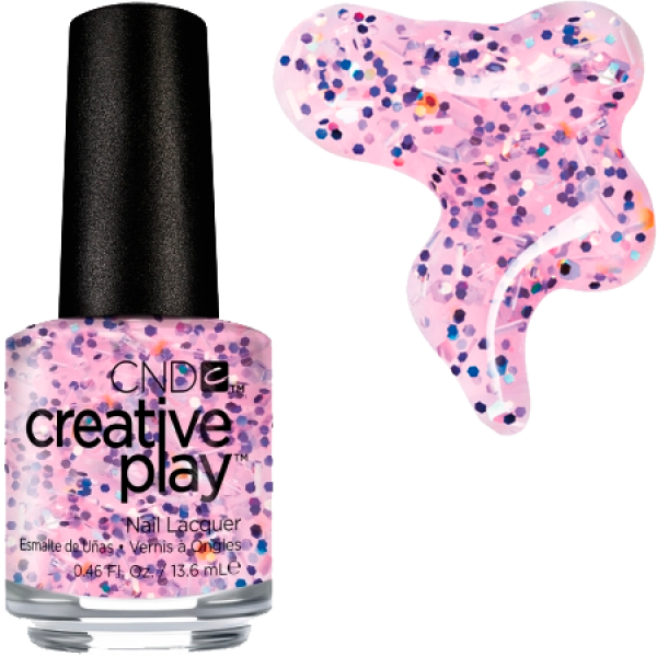 Лак CND Creative Play Creative Play 470 Flashion Forward рожевий з різнокольоровим глітером 13,6 мл