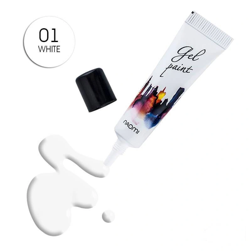 Гель-паста №01 Naomi Gel Paint №1 White біла 10г