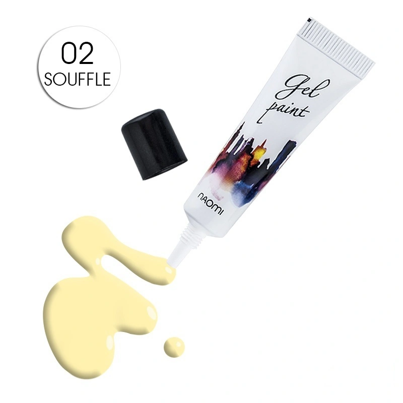 Гель-паста №02 Naomi Gel Paint №2 Souffle світло-жовтий 10г
