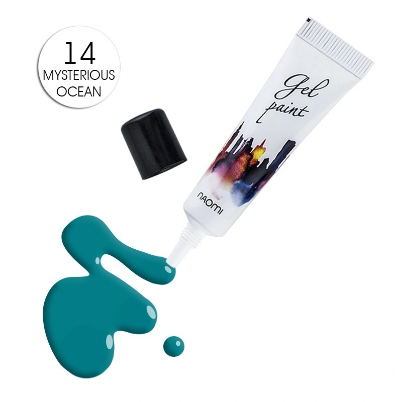 Гель-паста №14 Naomi Gel Paint №14 Mysterious Ocean темно-бірюзовий 10г