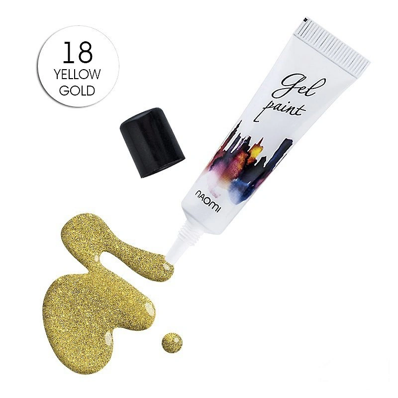 Гель-паста №18 Naomi Gel Paint №18 Yellow Gold золото із шиммером 10г