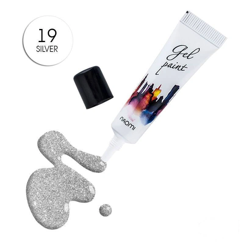 Гель-паста №19 Naomi Gel Paint №19 Silver срібло із шиммером 10г