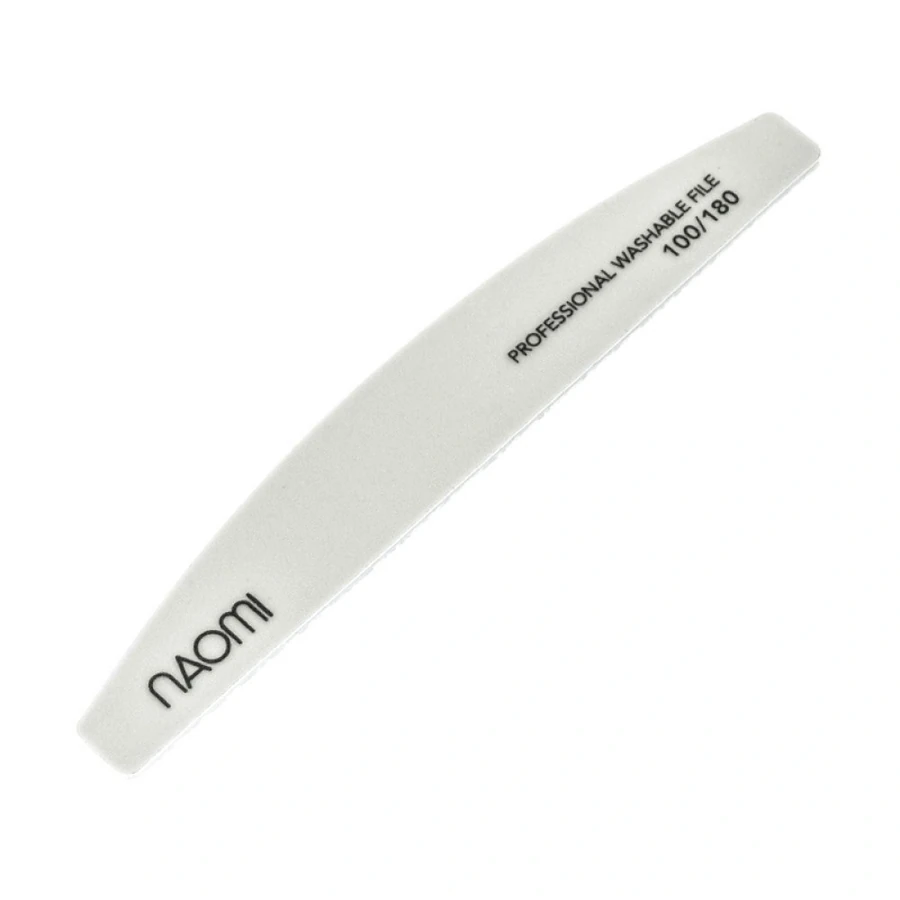 Пилка-напівколо, яку можна дезінфікувати Naomi Professional Washable File White 100/180 Грит білий