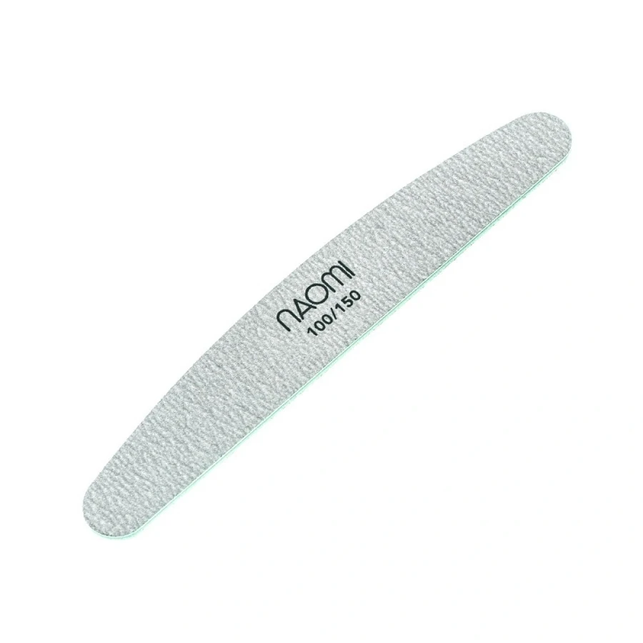 Пилка-напівколо зебра Naomi Nail File Half Moon 100/150 грит сірий