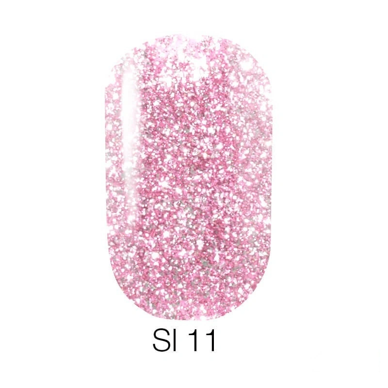 Гель-лак Naomi Gel Polish Self Illuminated Collection SI 11 ніжно-рожевий з блискітками та слюдою 6мл