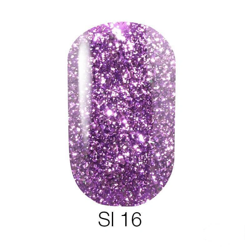 Гель-лак Naomi Self Illuminated SI 16 Naomi Gel Polish Self Illuminated Collection SI 16 ніжна фіолетова фуксія, з блискітками та слюдою 6мл