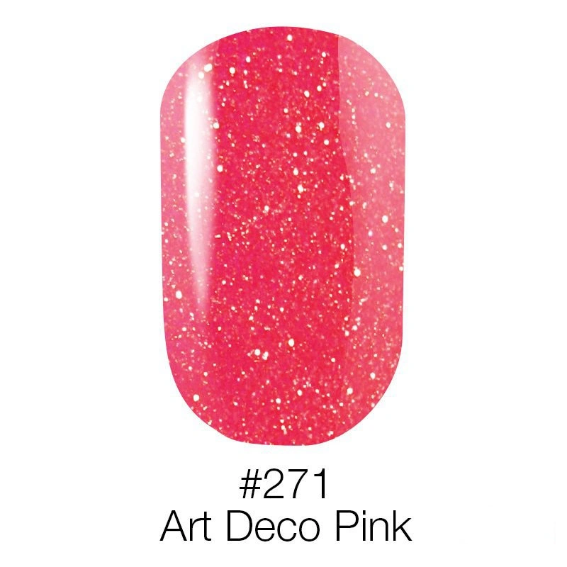 Гель-лак Naomi Gel Polish №271 Art Deco Pink неоновий кораловий з глітером 6 мл