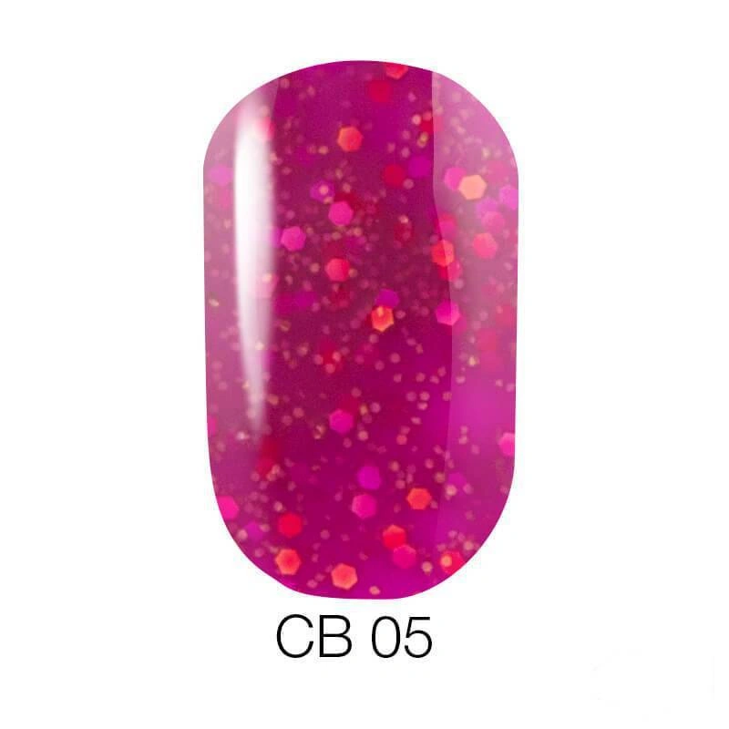Гель-лак Naomi Gel Polish Candy Bar № CB 05 6мол фіолетова фуксія з конфетті