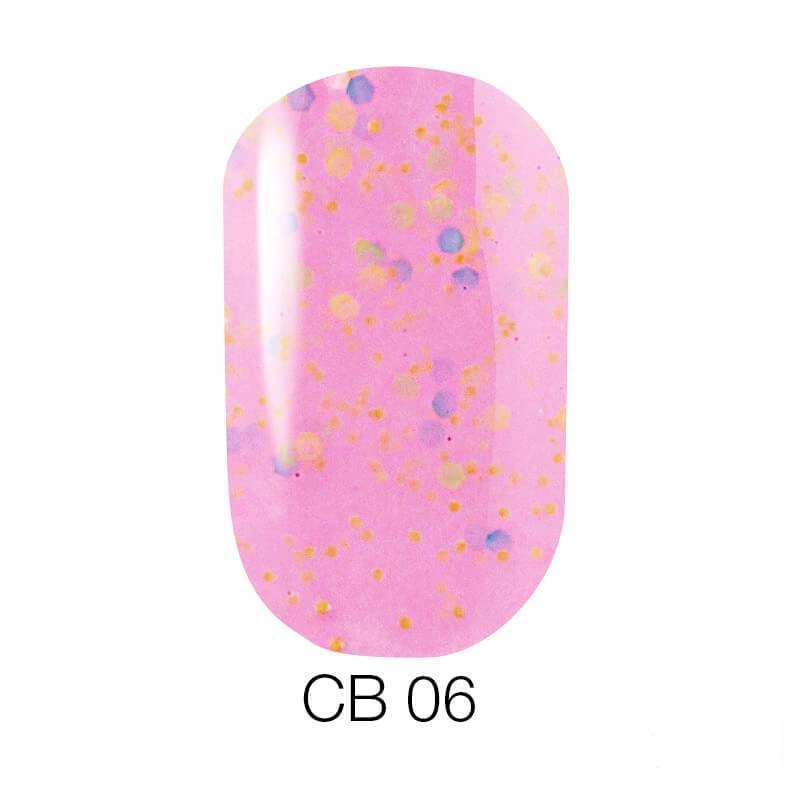 Гель-лак Naomi Gel Polish Candy Bar № CB 06 рожево-бузковий з конфетті 6мл