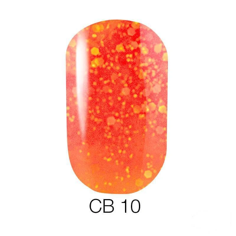 Гель-лак Naomi Gel Polish Candy Bar № CB 10 оранжево-червоний з конфетті 6мл