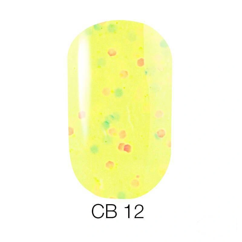 Гель-лак Naomi Gel Polish Candy Bar № CB 12 жовтий з конфетті 6мл