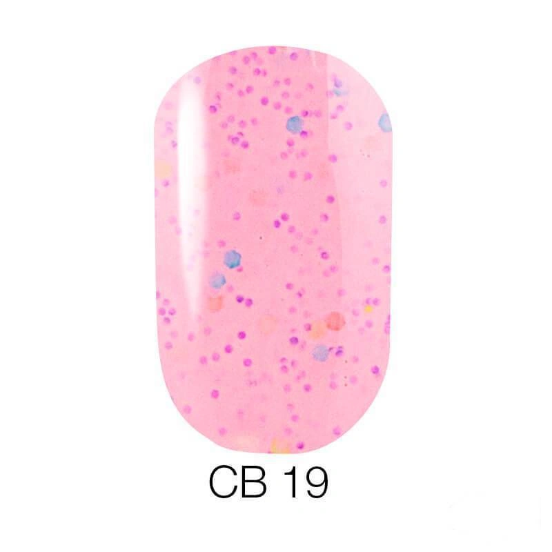 Гель-лак Naomi Gel Polish Candy Bar № CB 19 молочний рожевий, з конфетті 6мл