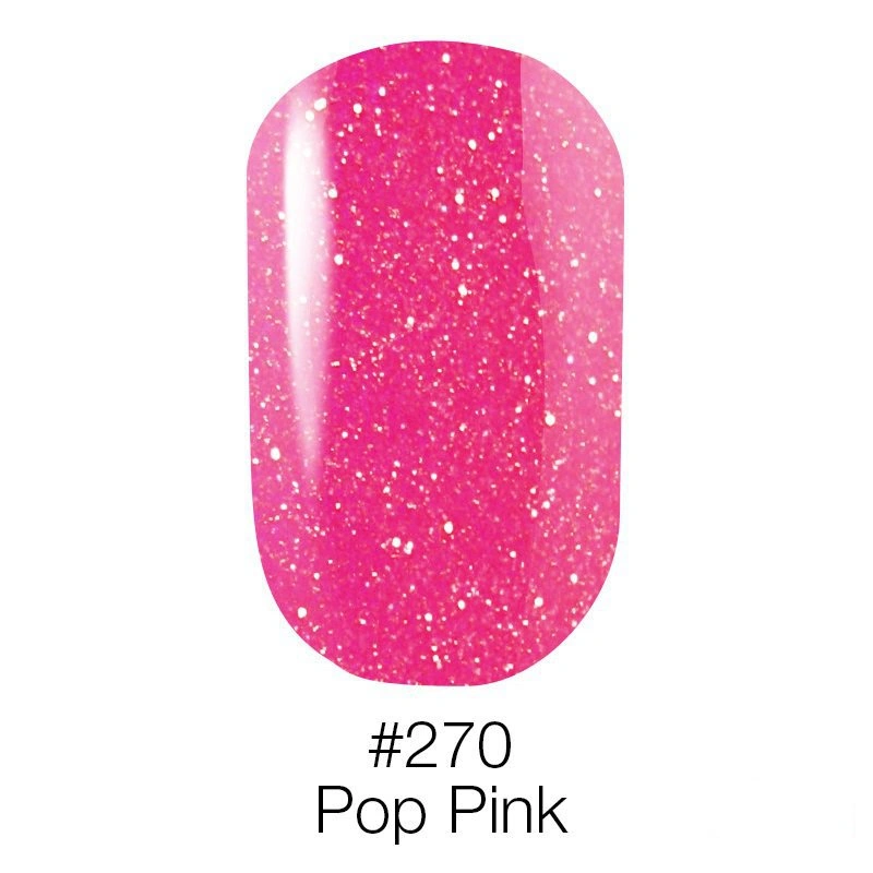 Гель-лак Naomi Gel Polish Neon Color №270 Pop Pink неоновий рожевий з глітером 6мл