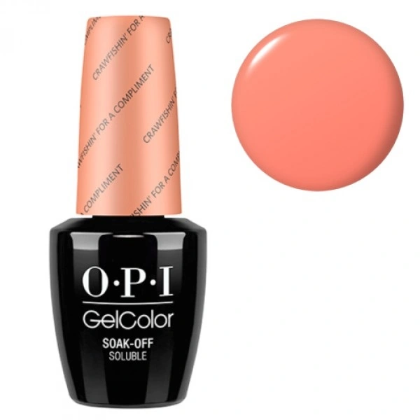 Гель-лак OPI Crawfishin for Compliment кремовий рожево-жовтогарячий, емаль 15 мл