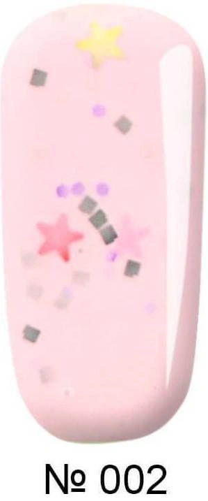 Гель-лак FOX Gel Polish Masha Create Pigment №002 6мол молочний рожевий, з конфетті, емалевий