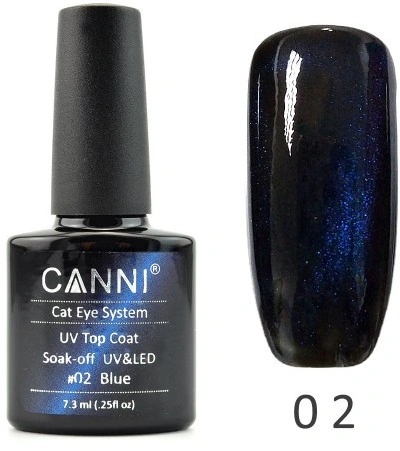 Топ з ефектом "Котяче око" Canni Top Coat Cats Eye Blue синій 7,3 мл