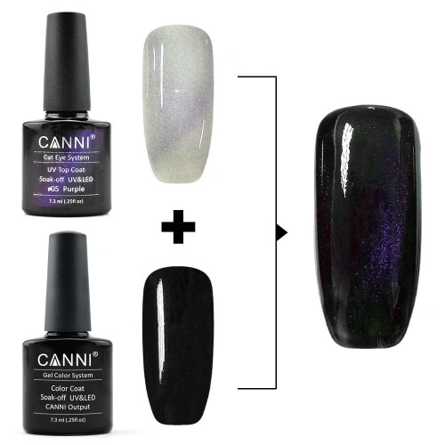 Топ з ефектом "Котяче око" Canni Top Coat Cats Eye Lilac бузковий 7,3 мл