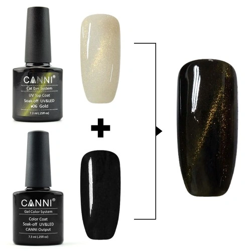 Топ Котяче око 06 Canni Top Coat Cats Eye Gold золото 7,3 мл