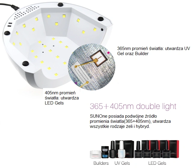 LED/УФ лампа 2 в 1 червона Nail Perfect SUNone Professional LED Nail Lamp Red 48 Вт