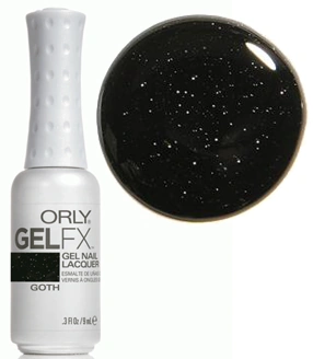 Гель-лак ORLY Gel FX Goth насичений чорний із сріблястими блискітками 9 мл