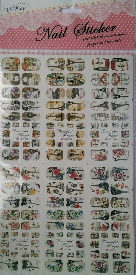 Водні наклейки на нігті YRE Nails Stickers Slider Design