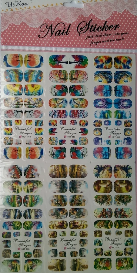 Водні наклейки на нігті YRE Nails Stickers Slider Design