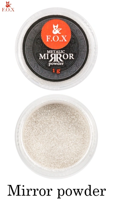Дзеркальна пудра для нігтів FOX Metalic Mirror Powder Silver 1 гр металік