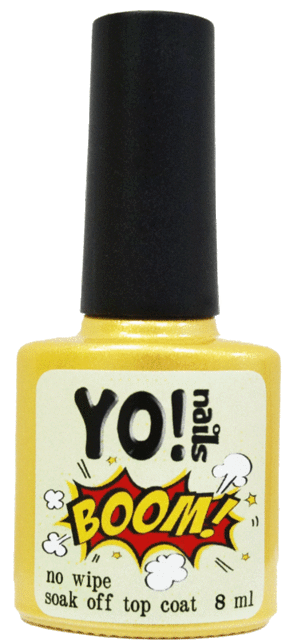 Топ для гель-лаку без липкого шару Yo!Nails Boom No Wipe Top Coat 8 мл