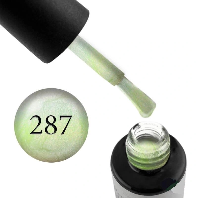Гель-лак Naomi Gel Polish Pearl Radiance Collection №287 салатовий з переходом у прозоро-салатовий, перламутровий 6 мл