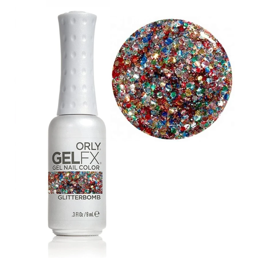 Гель-лак ORLY Gel FX Glitterbomb прозорий, з різнокольоровим глітером 9 мл