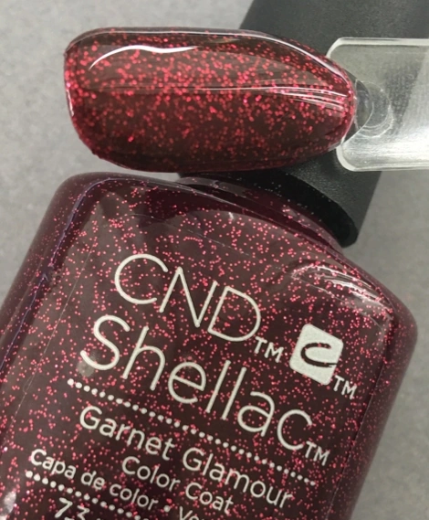 Гель-лак CND Shellac Garnet Glamour бордовий з глітером 7,3 мл