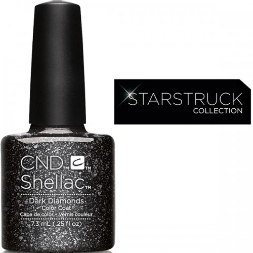 Гель-лак CND Shellac Dark Diamonds чорний із сріблястим гліттером 7,3 мл