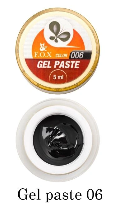 Гель-паста для дизайну FOX Gel Paste 006 чорна 5 мл