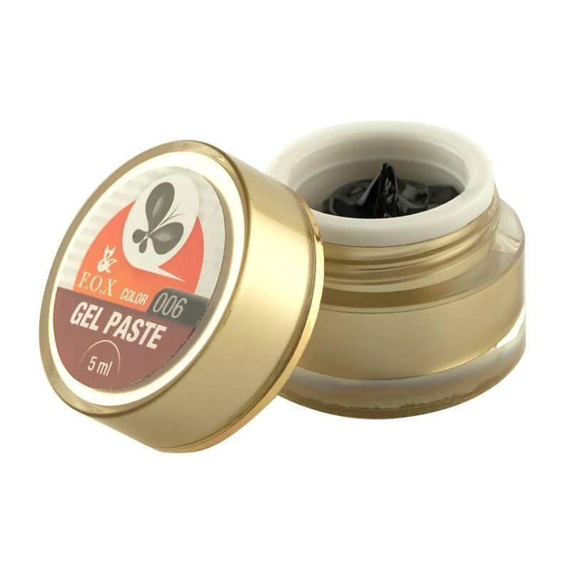 Гель-паста для дизайну FOX Gel Paste 006 чорна 5 мл