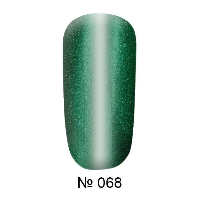 Магнітний гель-лак котяче око FOX Gold Cat Eye Gel Polish №068 зелений тряв`яний з мікроблиском 6 мл